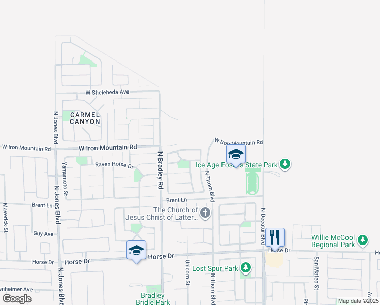 map of restaurants, bars, coffee shops, grocery stores, and more near 5209 Fireside Ranch Avenue in Las Vegas