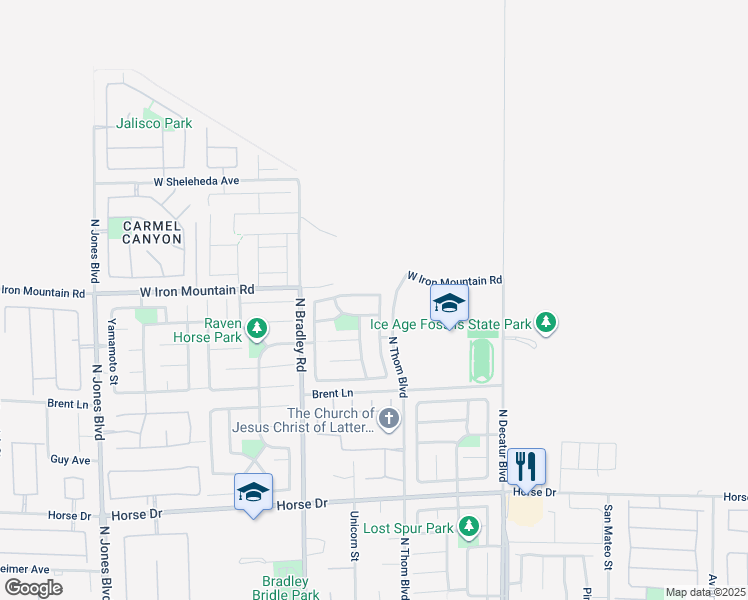 map of restaurants, bars, coffee shops, grocery stores, and more near 5113 Fireside Ranch Avenue in Las Vegas