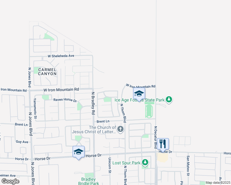 map of restaurants, bars, coffee shops, grocery stores, and more near 5113 Fireside Ranch Avenue in Las Vegas