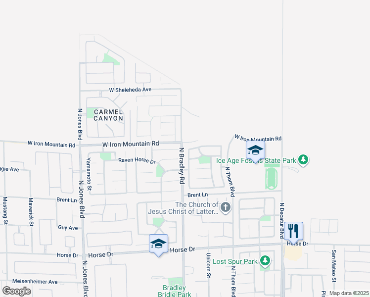 map of restaurants, bars, coffee shops, grocery stores, and more near 5336 Iron Crossing Avenue in Las Vegas