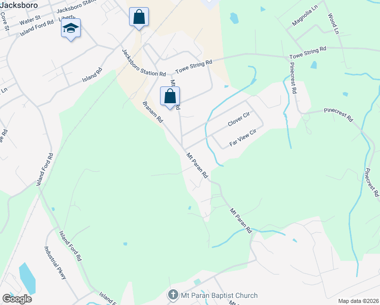 map of restaurants, bars, coffee shops, grocery stores, and more near 493 Clover Circle in Jacksboro