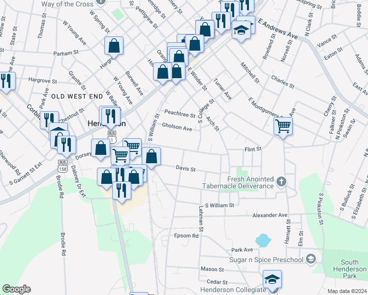 map of restaurants, bars, coffee shops, grocery stores, and more near 287 Chavasse Avenue in Henderson