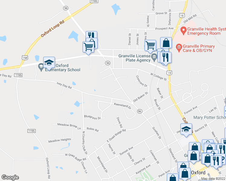 map of restaurants, bars, coffee shops, grocery stores, and more near 112 Phocian Street in Oxford