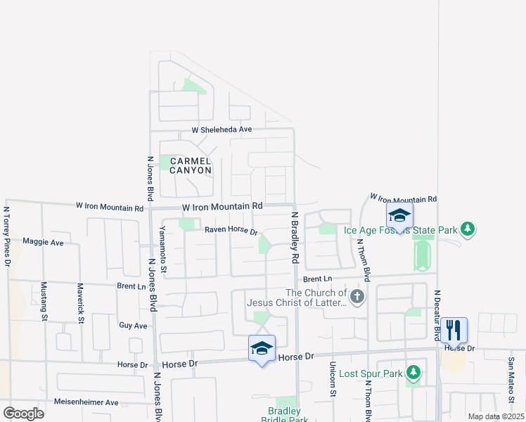 map of restaurants, bars, coffee shops, grocery stores, and more near 5536 Coyote Falls Court in Las Vegas