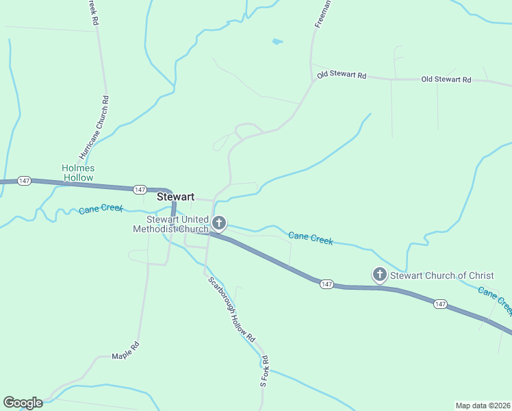 map of restaurants, bars, coffee shops, grocery stores, and more near 150 Outlaw Lane in Stewart