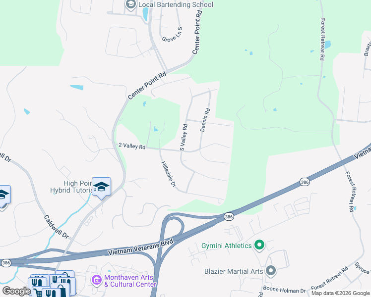 map of restaurants, bars, coffee shops, grocery stores, and more near 122 Dennis Road in Hendersonville
