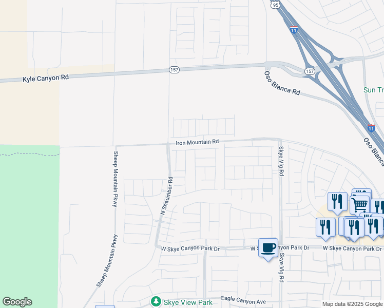 map of restaurants, bars, coffee shops, grocery stores, and more near 9075 Rolling Pietra Street in Las Vegas