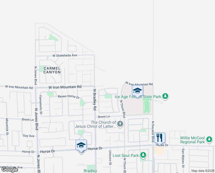 map of restaurants, bars, coffee shops, grocery stores, and more near 5304 Fireside Ranch Avenue in Las Vegas