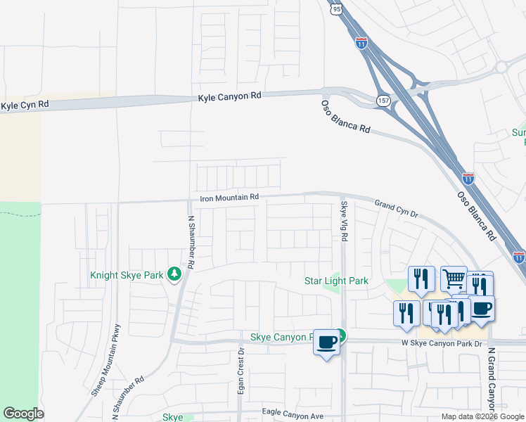 map of restaurants, bars, coffee shops, grocery stores, and more near 9043 Coastal Oaks St in Las Vegas