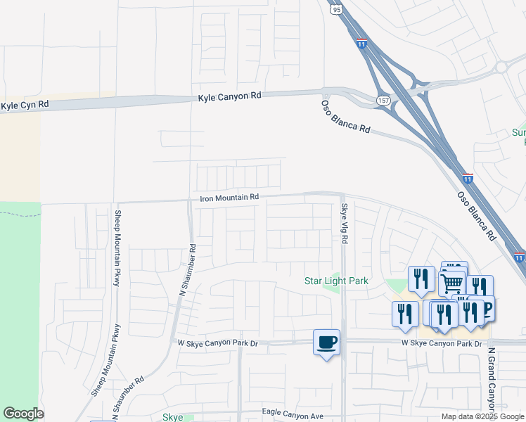 map of restaurants, bars, coffee shops, grocery stores, and more near 9043 Coastal Oaks St in Las Vegas