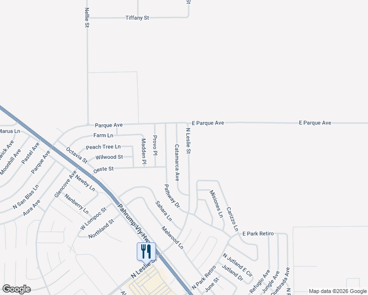 map of restaurants, bars, coffee shops, grocery stores, and more near 6860 North Blagg Road in Pahrump