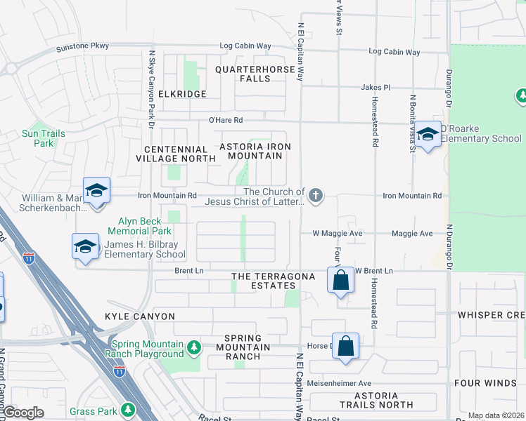 map of restaurants, bars, coffee shops, grocery stores, and more near 8913 Sheep Ranch Court in Las Vegas