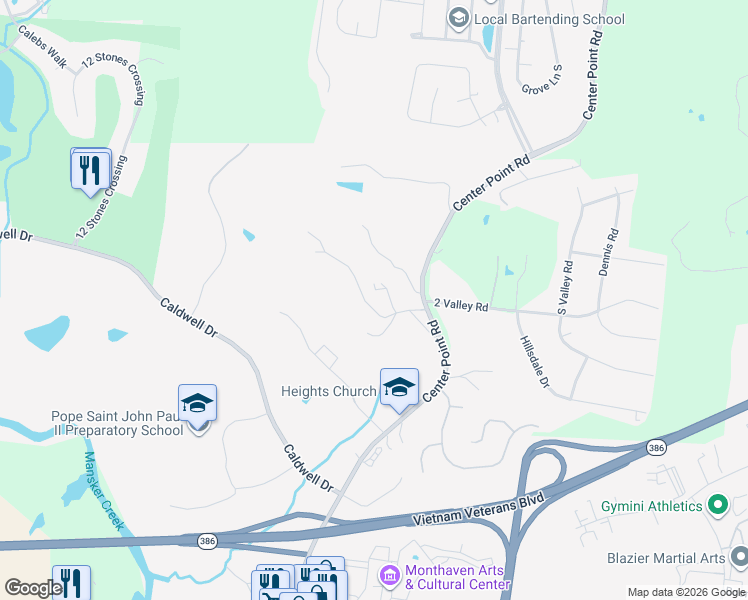 map of restaurants, bars, coffee shops, grocery stores, and more near 1135 Center Point Road in Hendersonville