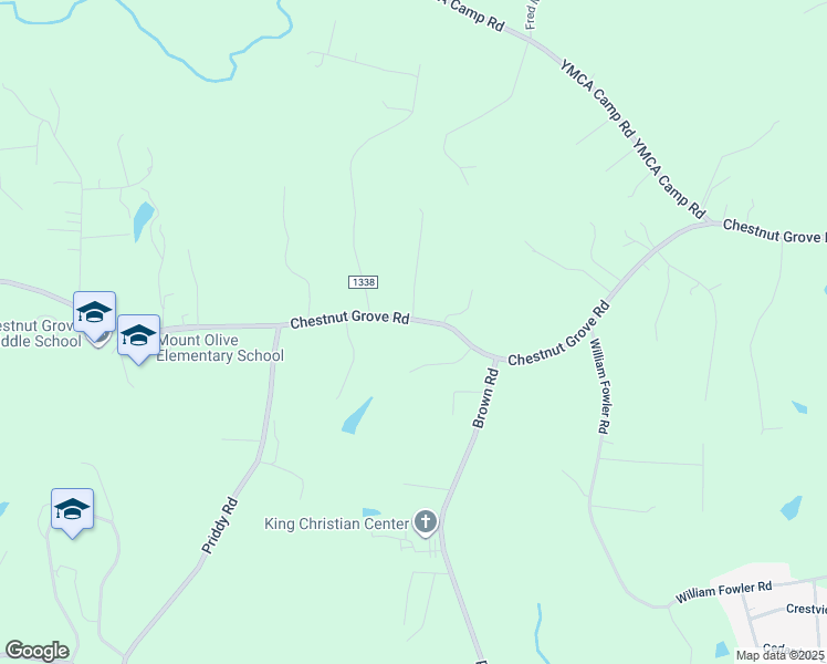 map of restaurants, bars, coffee shops, grocery stores, and more near 1855 Chestnut Grove Road in King