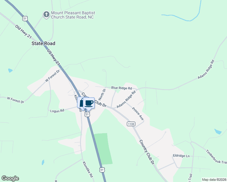 map of restaurants, bars, coffee shops, grocery stores, and more near 115 Calloway Lane in State Road