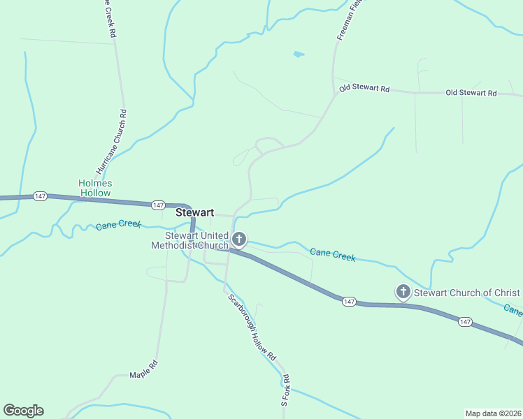 map of restaurants, bars, coffee shops, grocery stores, and more near 150 Outlaw Lane in Stewart