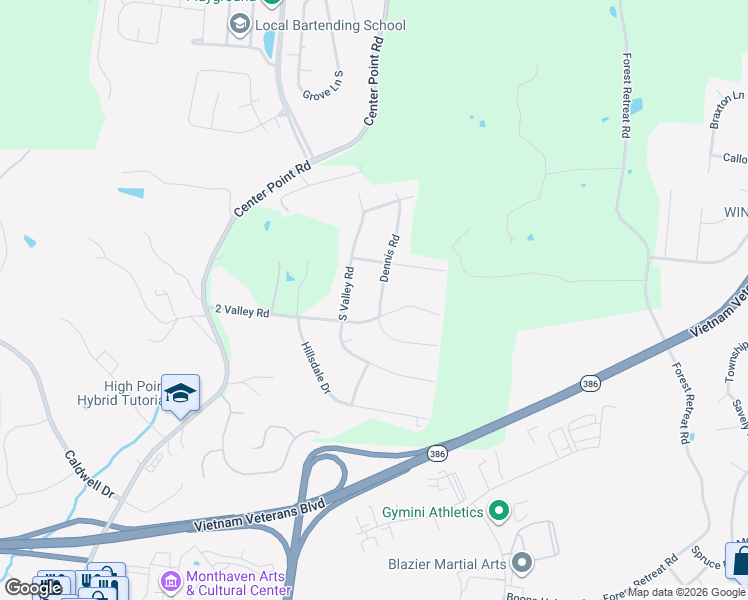 map of restaurants, bars, coffee shops, grocery stores, and more near 122 Dennis Road in Hendersonville
