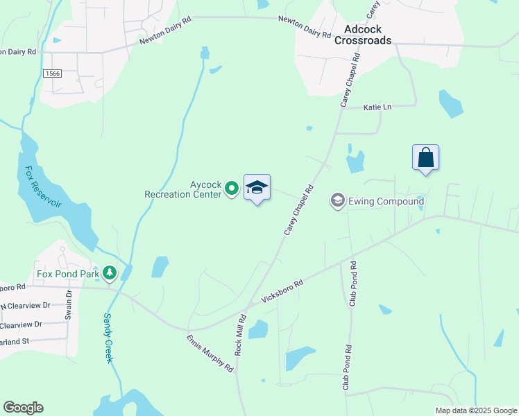 map of restaurants, bars, coffee shops, grocery stores, and more near 305 Carey Chapel Road in Henderson