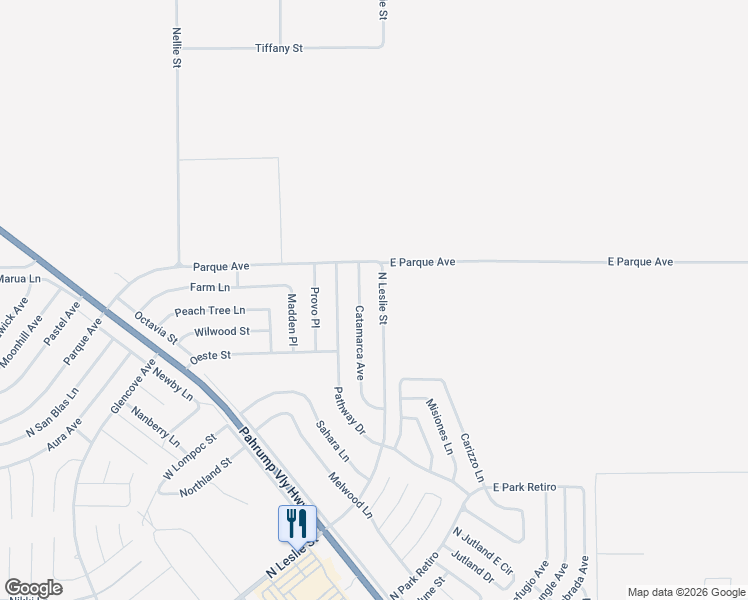 map of restaurants, bars, coffee shops, grocery stores, and more near 6900 North Blagg Road in Pahrump
