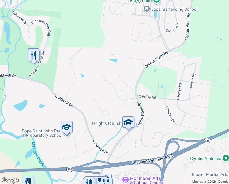 map of restaurants, bars, coffee shops, grocery stores, and more near 1135 Center Point Rd in Hendersonville