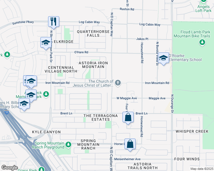 map of restaurants, bars, coffee shops, grocery stores, and more near 8816 Tierra Hope Court in Las Vegas