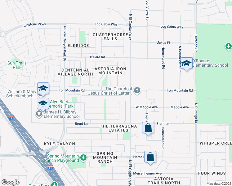map of restaurants, bars, coffee shops, grocery stores, and more near 8908 Sheep Ranch Court in Las Vegas