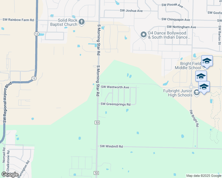 map of restaurants, bars, coffee shops, grocery stores, and more near 3101 Southwest Wentworth Avenue in Bentonville