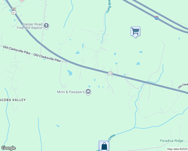 map of restaurants, bars, coffee shops, grocery stores, and more near 6499 Clarksville Pike in Nashville