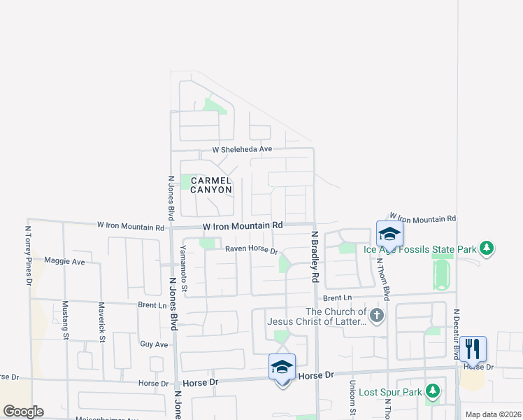 map of restaurants, bars, coffee shops, grocery stores, and more near 5630 Ethan Hawke Street in Las Vegas