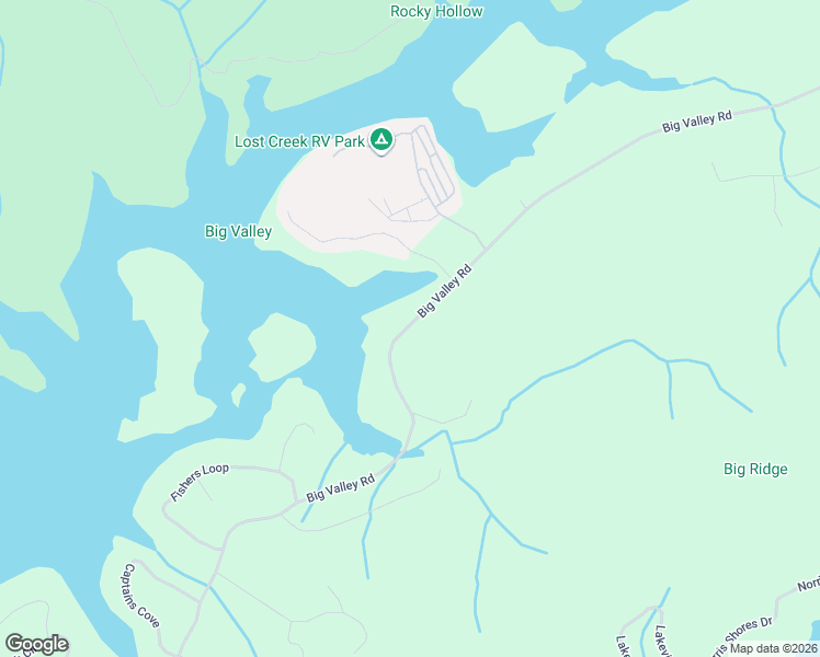 map of restaurants, bars, coffee shops, grocery stores, and more near 659 Big Valley Road in Sharps Chapel