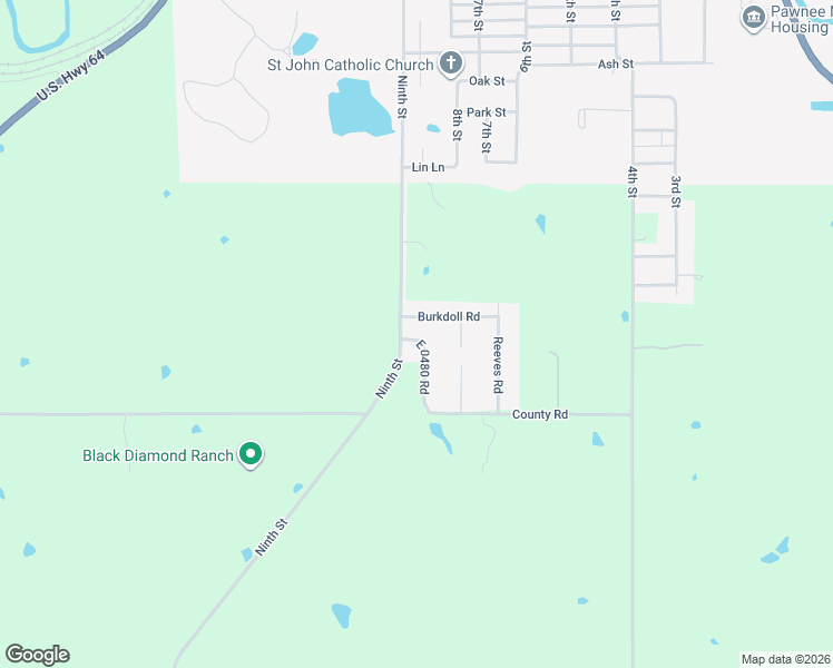 map of restaurants, bars, coffee shops, grocery stores, and more near 2012 Ridge Road in Pawnee