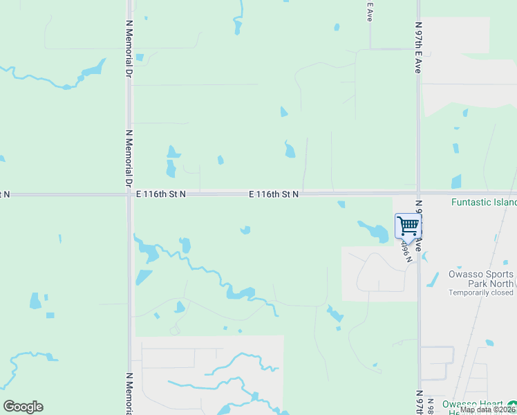 map of restaurants, bars, coffee shops, grocery stores, and more near 8814 East 116th Street North in Owasso