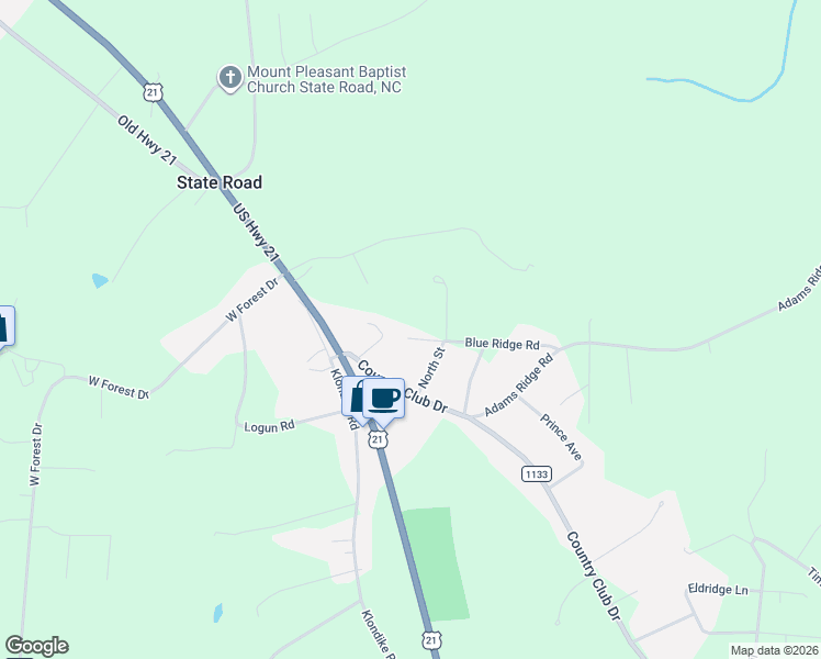 map of restaurants, bars, coffee shops, grocery stores, and more near 156 Blue Ridge Road in State Road