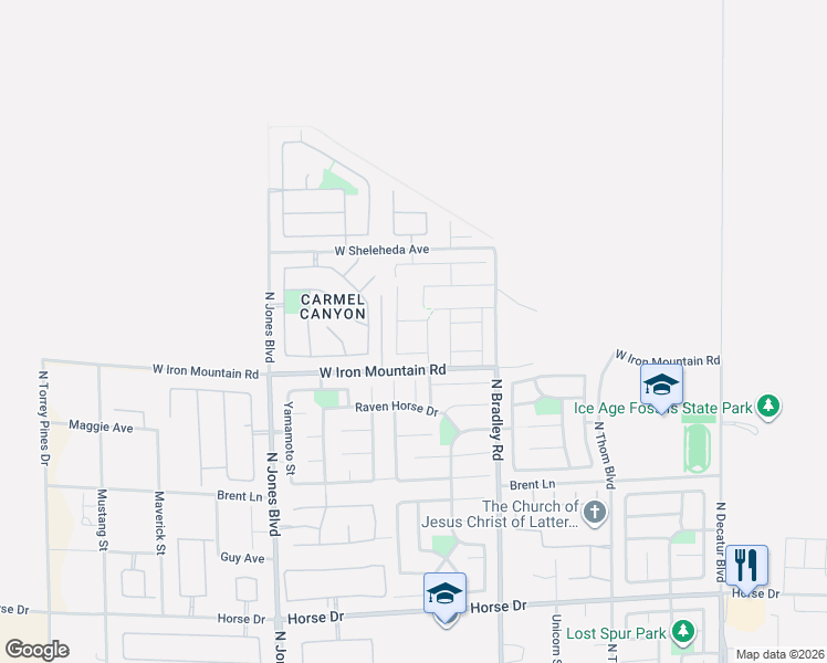 map of restaurants, bars, coffee shops, grocery stores, and more near 8830 Kenzie Cove Street in Las Vegas
