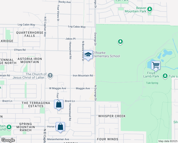 map of restaurants, bars, coffee shops, grocery stores, and more near 9200 North Durango Drive in Las Vegas