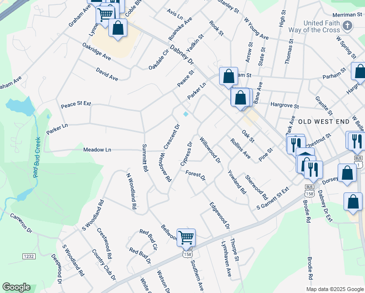 map of restaurants, bars, coffee shops, grocery stores, and more near 1716 Cypress Drive in Henderson