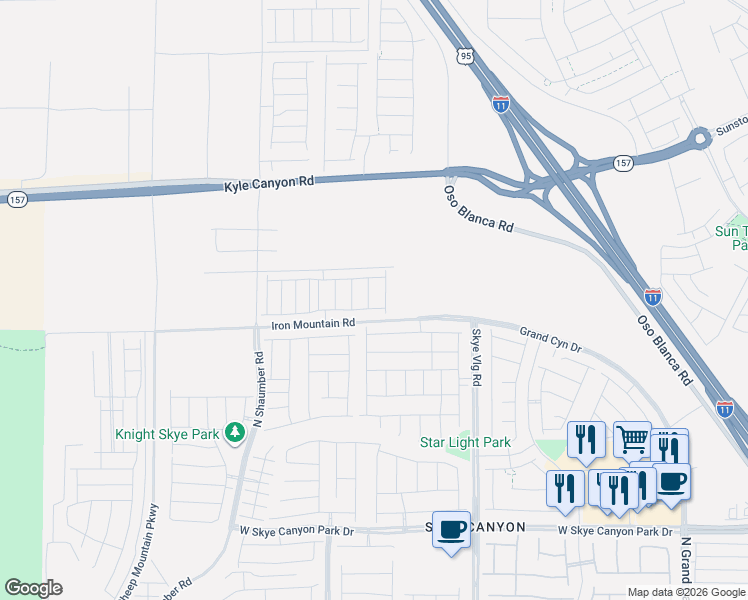 map of restaurants, bars, coffee shops, grocery stores, and more near Kyle Canyon Road in Las Vegas