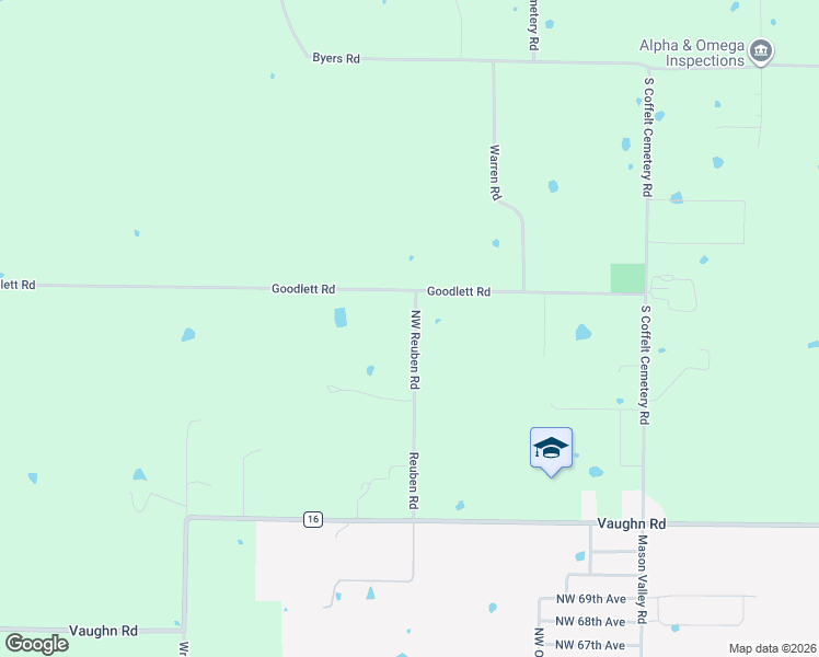 map of restaurants, bars, coffee shops, grocery stores, and more near 8455 Reuben Road in Bentonville