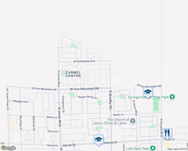 map of restaurants, bars, coffee shops, grocery stores, and more near 5614 Sophie Bell Street in Las Vegas