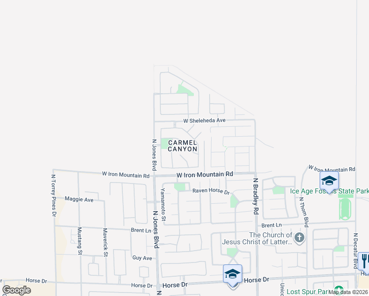 map of restaurants, bars, coffee shops, grocery stores, and more near 5837 Ponderosa Verde Avenue in Las Vegas