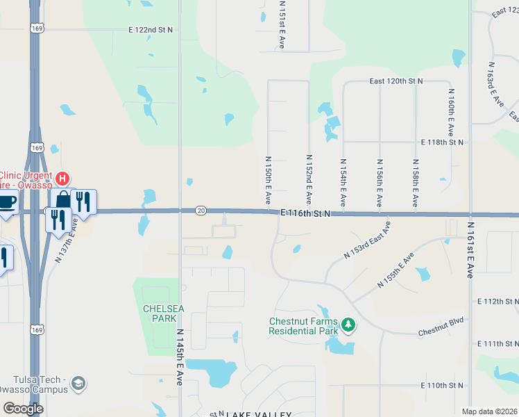 map of restaurants, bars, coffee shops, grocery stores, and more near 14701 East 116th Street North in Collinsville