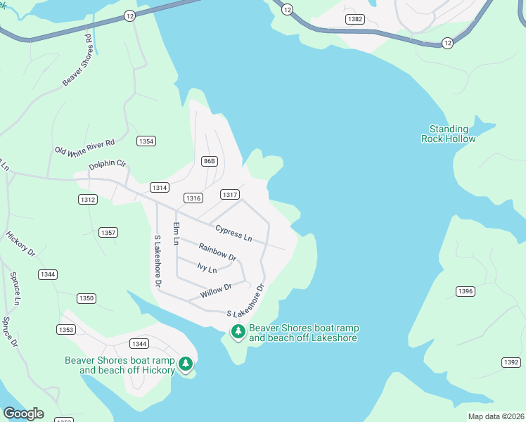 map of restaurants, bars, coffee shops, grocery stores, and more near 8068 North Lakeshore Drive in Rogers