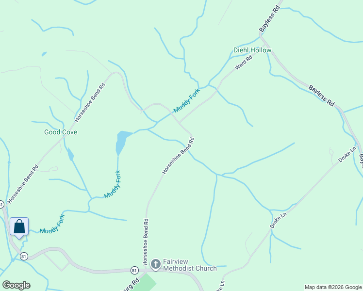 map of restaurants, bars, coffee shops, grocery stores, and more near 263 Horseshoe Bend Road in Jonesborough