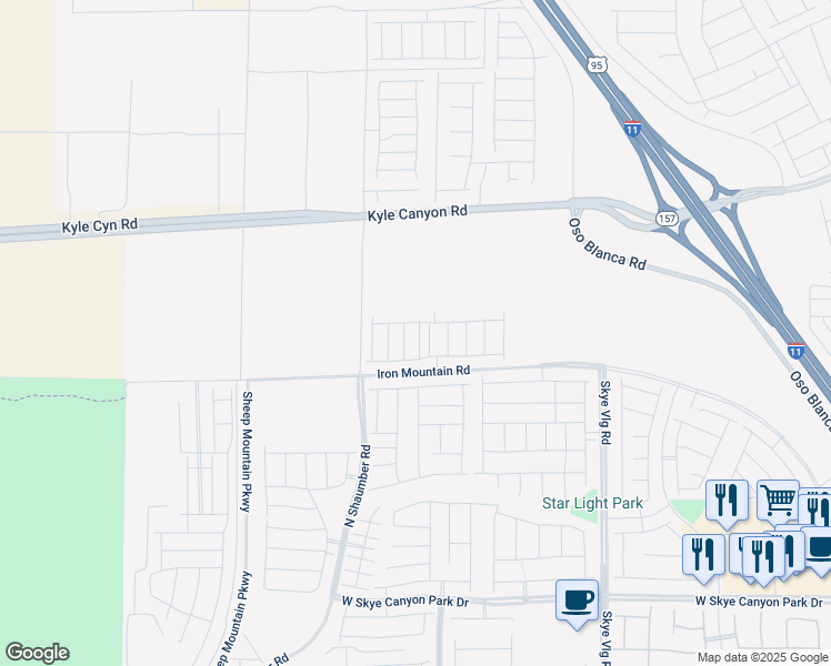 map of restaurants, bars, coffee shops, grocery stores, and more near 9270 Rampa Street in Las Vegas