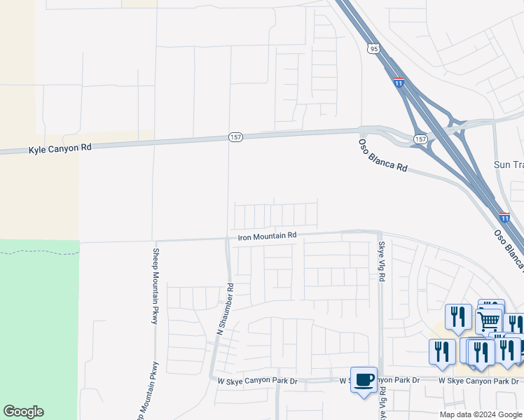map of restaurants, bars, coffee shops, grocery stores, and more near 9270 Rampa Street in Las Vegas