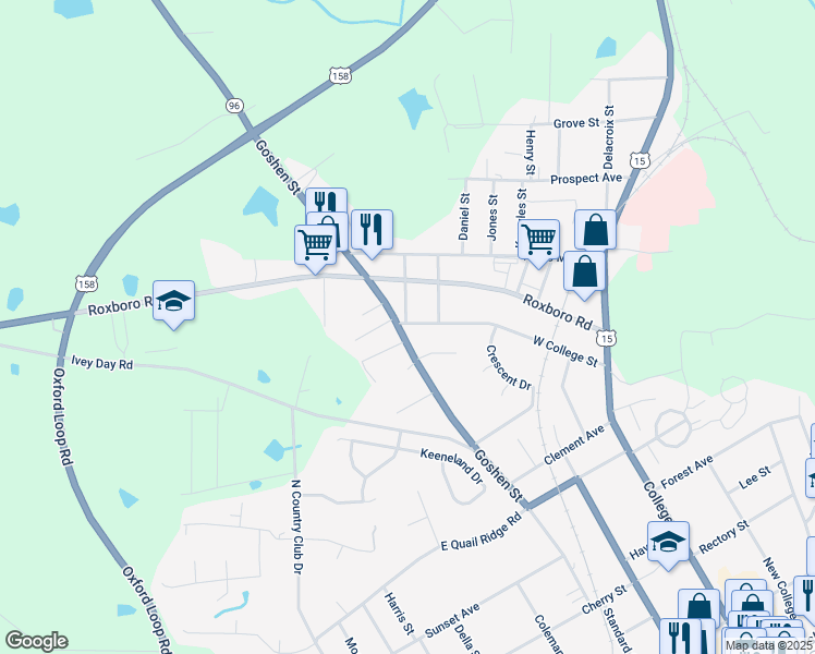 map of restaurants, bars, coffee shops, grocery stores, and more near 924 Goshen Street in Oxford