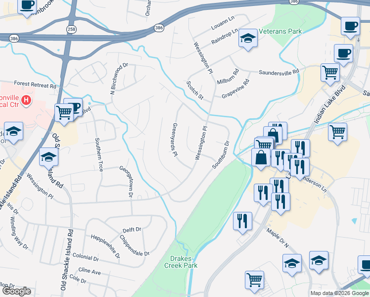 map of restaurants, bars, coffee shops, grocery stores, and more near 107 Keystone Lane in Hendersonville