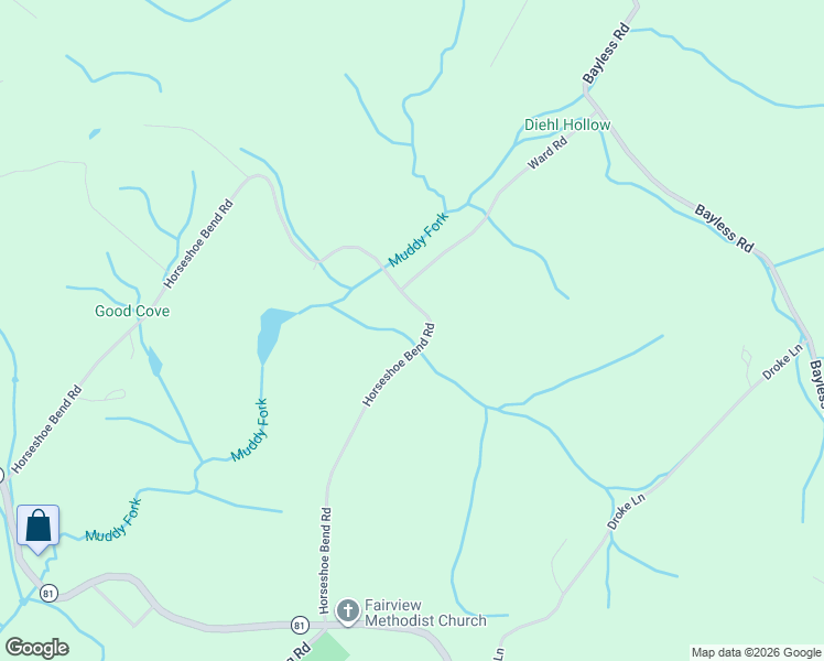 map of restaurants, bars, coffee shops, grocery stores, and more near 263 Horseshoe Bend Road in Jonesborough