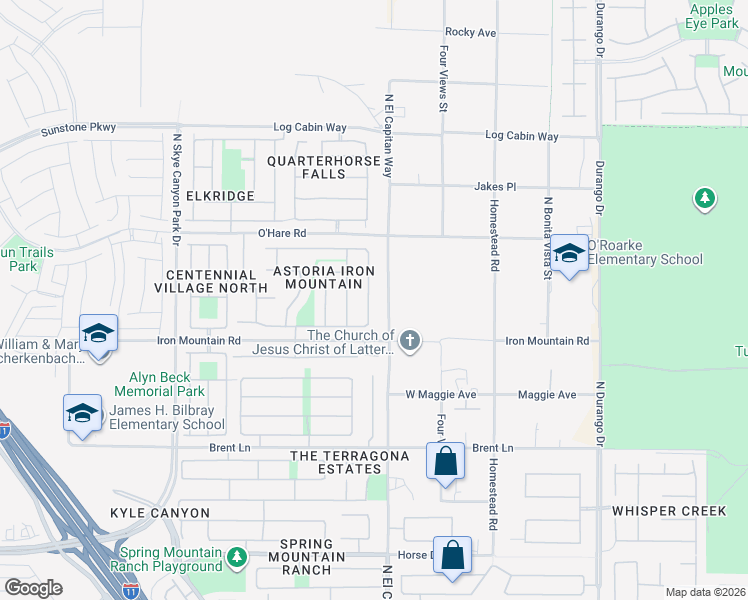 map of restaurants, bars, coffee shops, grocery stores, and more near 9304 Empire Rock Street in Las Vegas