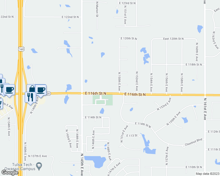 map of restaurants, bars, coffee shops, grocery stores, and more near 14701 East 116th Street North in Collinsville